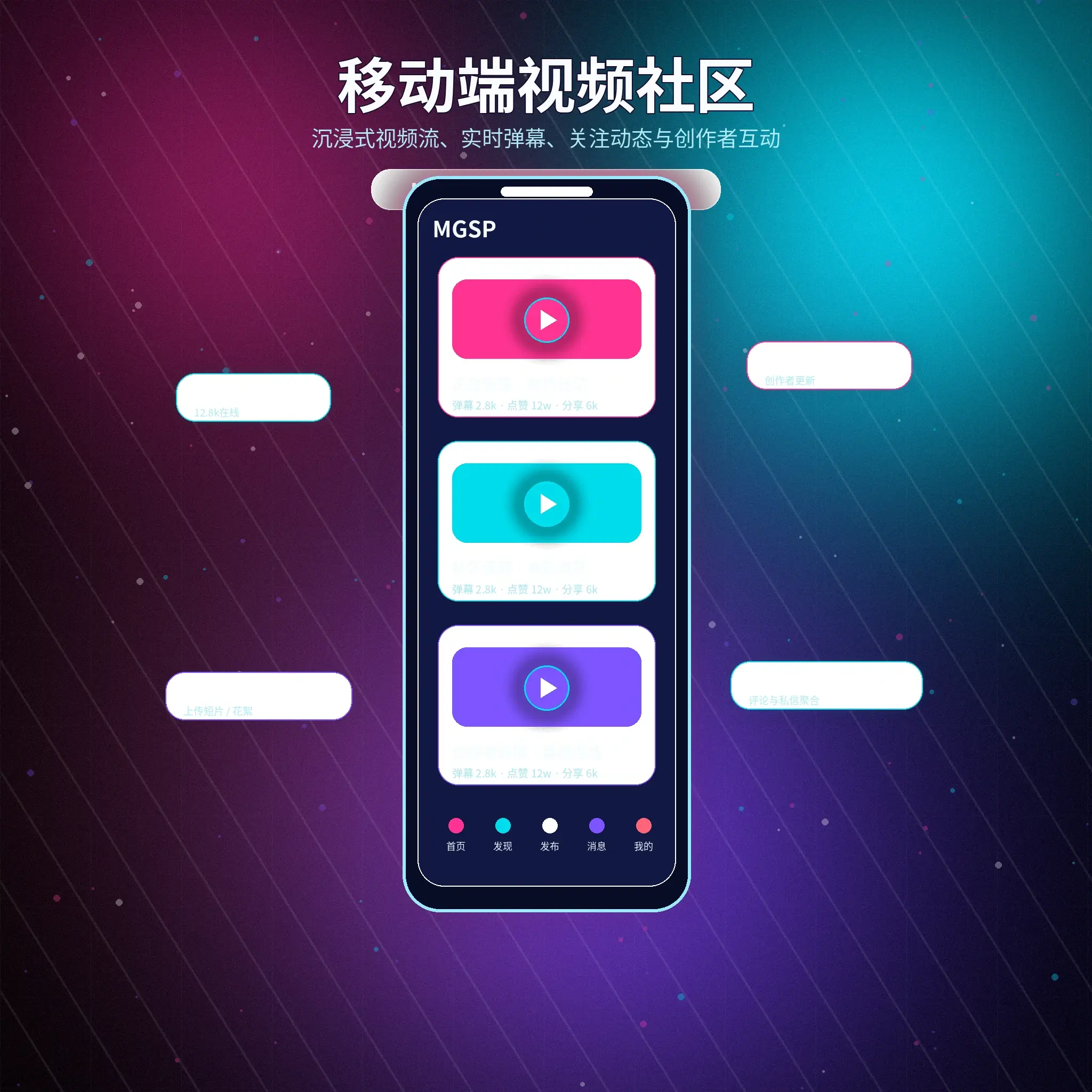 蘑菇视频APP移动端服务展示